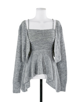 wave asymmetric flare knit cd + top set
