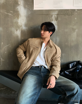 Adaph Henry Neck Waffle Overfit Long Sleeve Tee