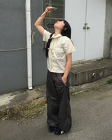 Ribbon shirring t-shirt