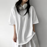 Road Slit Layered Short-Sleeved T-Shirt Long-Sleeved T-Shirt