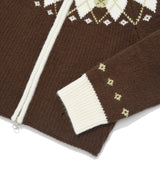 Women’s Nordic Zip-Up Knit Cardigan Brown