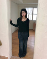 ローズ リブド Tシャツ
