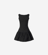 Snow Blossom Shirring Sleeveless Dress