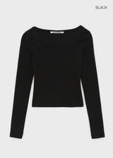 [MADE] Shrinny Square Neck Long Sleeve T-shirt