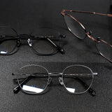 Knouun Round titanium glasses CODE. 101. A gray