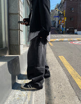 Cパラシュートデニムワイドパンツ