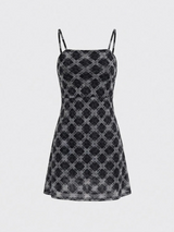 TEDDY CHECK MINI DRESS