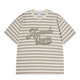 25SS ストライプロゴプリントショートスリーブTシャツ ベージュ