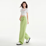 Cherry Blossom Pink Wide Leg Lyocell Denim Jeans