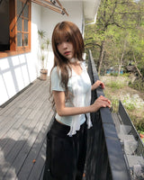 リリンUネックベーシックラウンド半袖Tシャツ