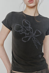 FRAGILE GRAPHIC TEE charcoal
