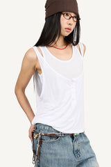 Puff layered sleeveless