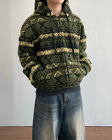 Jacquard Fleece Hooded Jumper