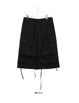 エリス ナイロン ワイド カプリ バーミューダ パンツ