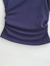 Amaris Asymmetric Strap Ruched Top