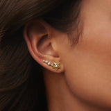 [worn by hearts2hearts ian] gold sparkling meteor 14k gold plating + 925 silver ear climber earrings E066-06G