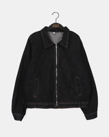 Vocket denim stitch two-way zip-up jacket