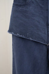 ウォッシュド デニム スカートパンツ(Navy/2size)