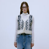 Nordic Knit Button Vest (IVORY)
