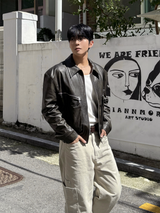 Kai zipper leather jacket