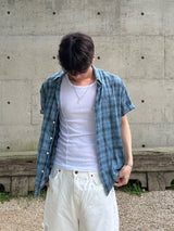 Linen check half shirts