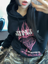 LOVING IN FIRE HOODIE T SHIRT 🖤🩷2COLOR