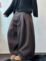 M,XL🤎2サイズ🤎 ダブルピンタックワイドロングバルーンパンツ ❤🤎🖤🩶4カラー