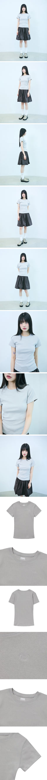 CH 刺繍ロゴ ウーマン Tシャツ(グレー)