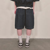 stripe denim shorts_blue