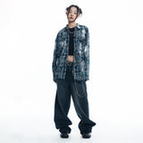 Washed Painted Check Shirt - NAVY