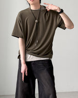 クロップレイヤード半袖Tシャツ