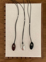 Amond stone long necklace(3color)