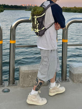 Double knee carpenter sweat half pants 2C