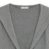 Hooded ribbon cardigan (Gray)