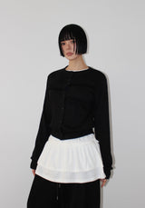 FRILL RIB KNIT CARDIGAN