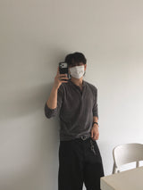 Rust Henry Neck Long Sleeve Knit 2C