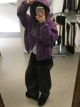 Lettering Fleece Hoodie Zip-Up (3 Colors)