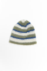 fluffy stripe color beanie(4colors)