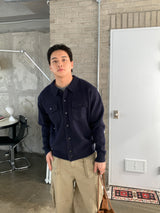 Two-pocket collar cardigan