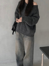 Melton loose fit knitwear (2 colors)