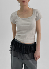 [MADE] Melto Pigment Ribbed Short Sleeve T-shirt