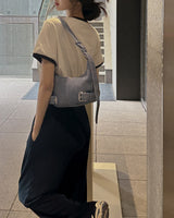 Linta デニムバックルホーボーバッグ