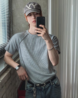 レイデン リブド カットアウト ショート スリーブ Tシャツ