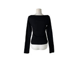 Log Rib Basic Boat Neck T-Shirt