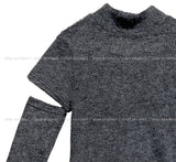 Pony Incision Wrap Knit Turtleneck