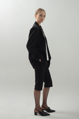 Glossy Wide Jacket_Black