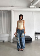SUN DAMAGE WIDE PANTS (S-L)