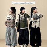 Denby snowflake Nordic button knit cardigan