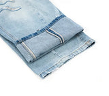 Slash Damaged Wide Denim Pants