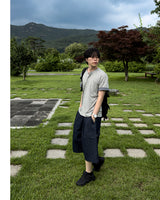 Moment Check Roll-Up Short Sleeve Cardigan
